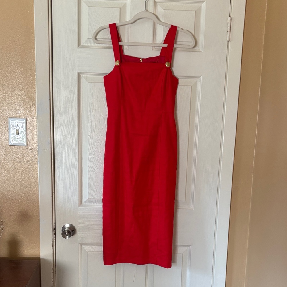 J. Crew Vibrant Red Midi Dress